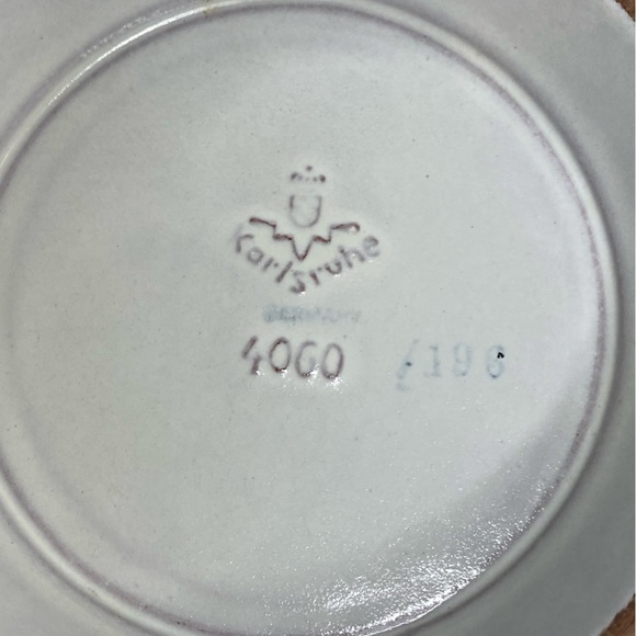 Vtg Karlsruher Mayolika Spritzdekor Vibrant Art Deco Ceramic Dish and Plate - Picture 11 of 13